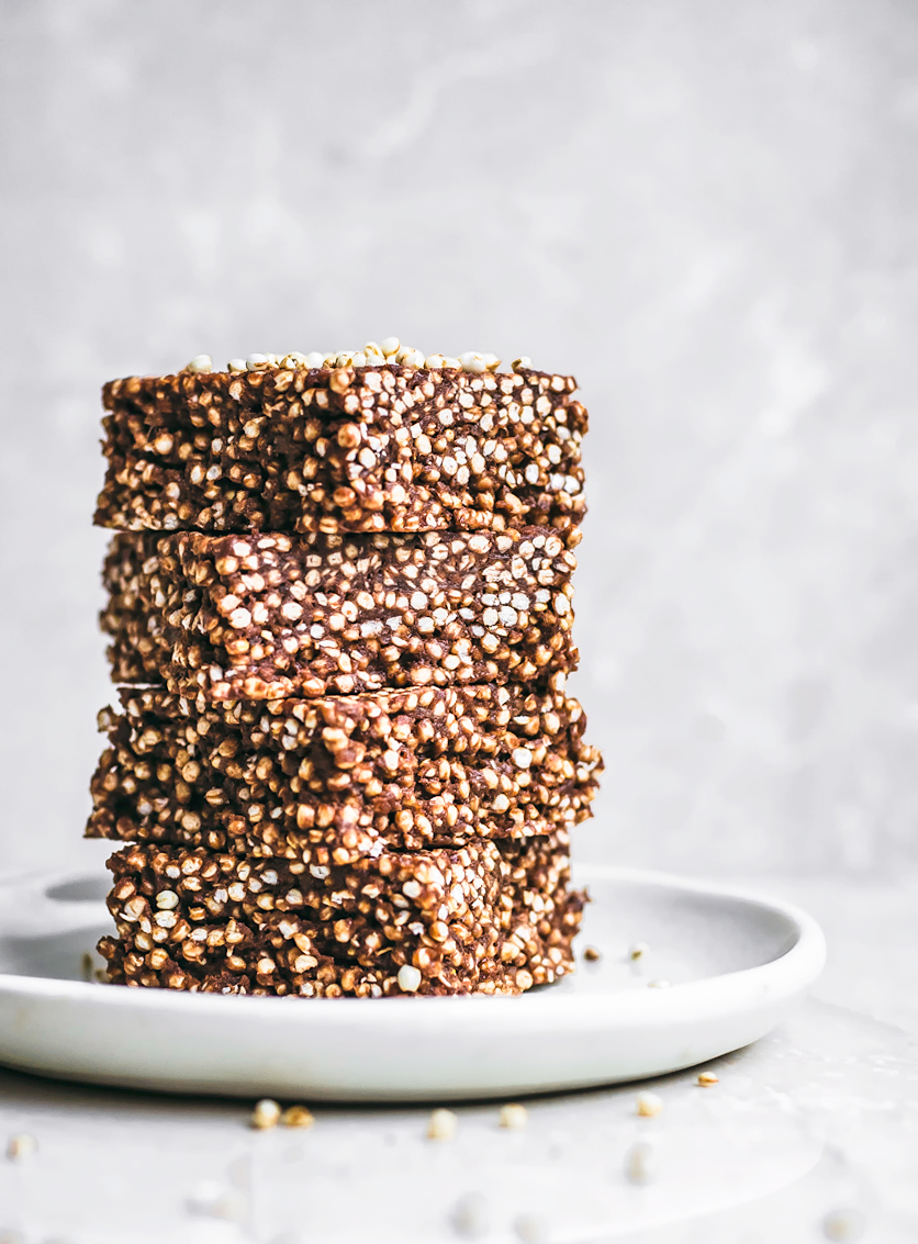 Chocolate Puffed Quinoa Snack Bars Occasionally Eggs