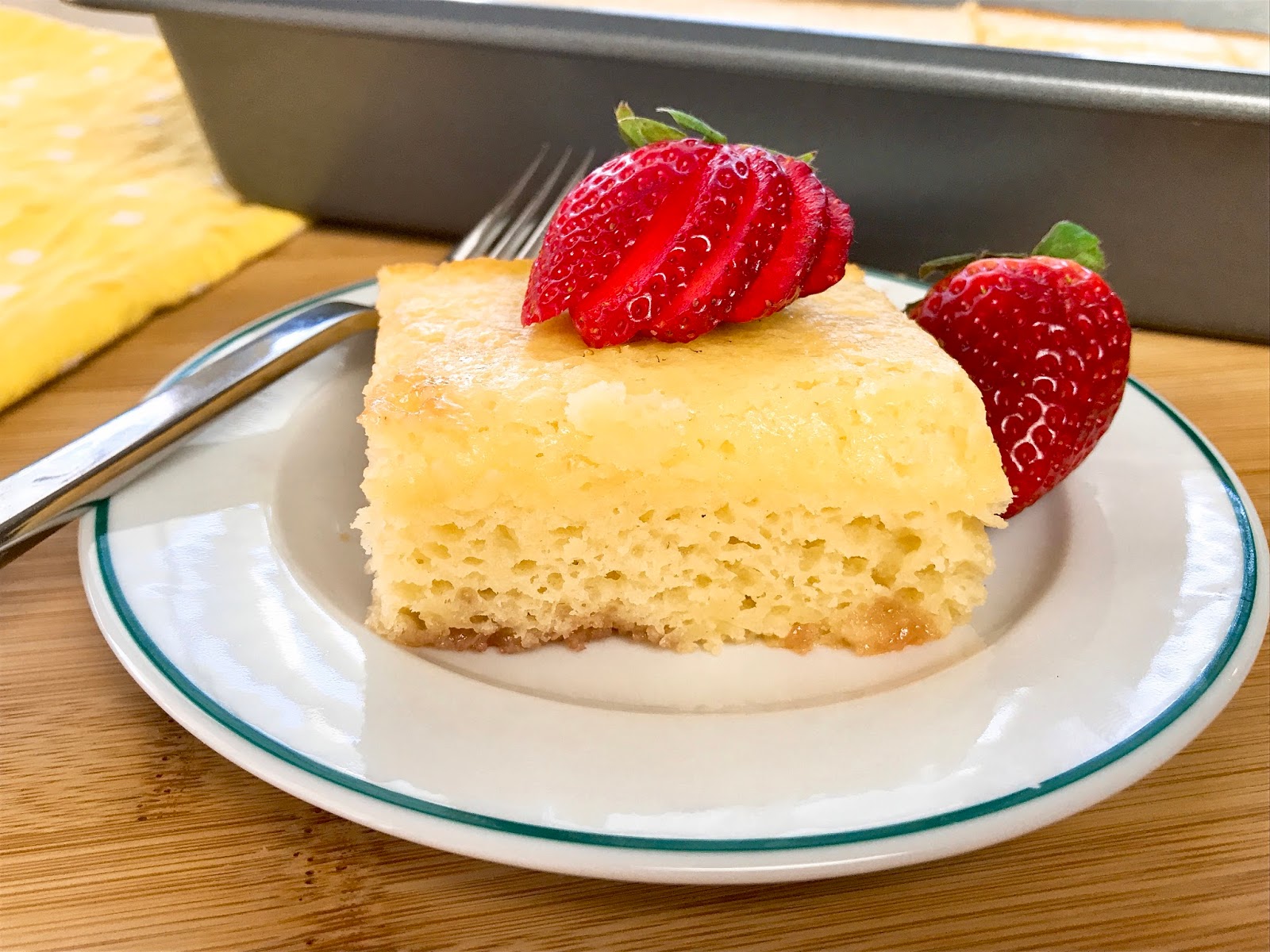 Healthy Pineapple Snack Cake with Strawberry Jam