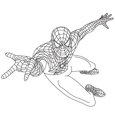 SPIDERMAN COLORING: SPIDERMAN FLYING COLORING PAGE