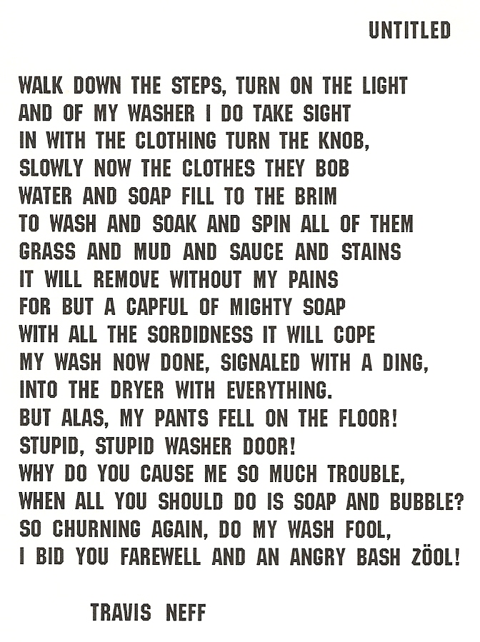 The Archives Poetry Archive, Part 3 Laundry