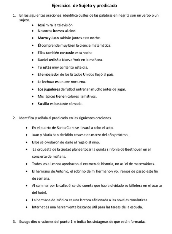 Blog de Luis para 5º y 6º: SUJETO Y PREDICADO