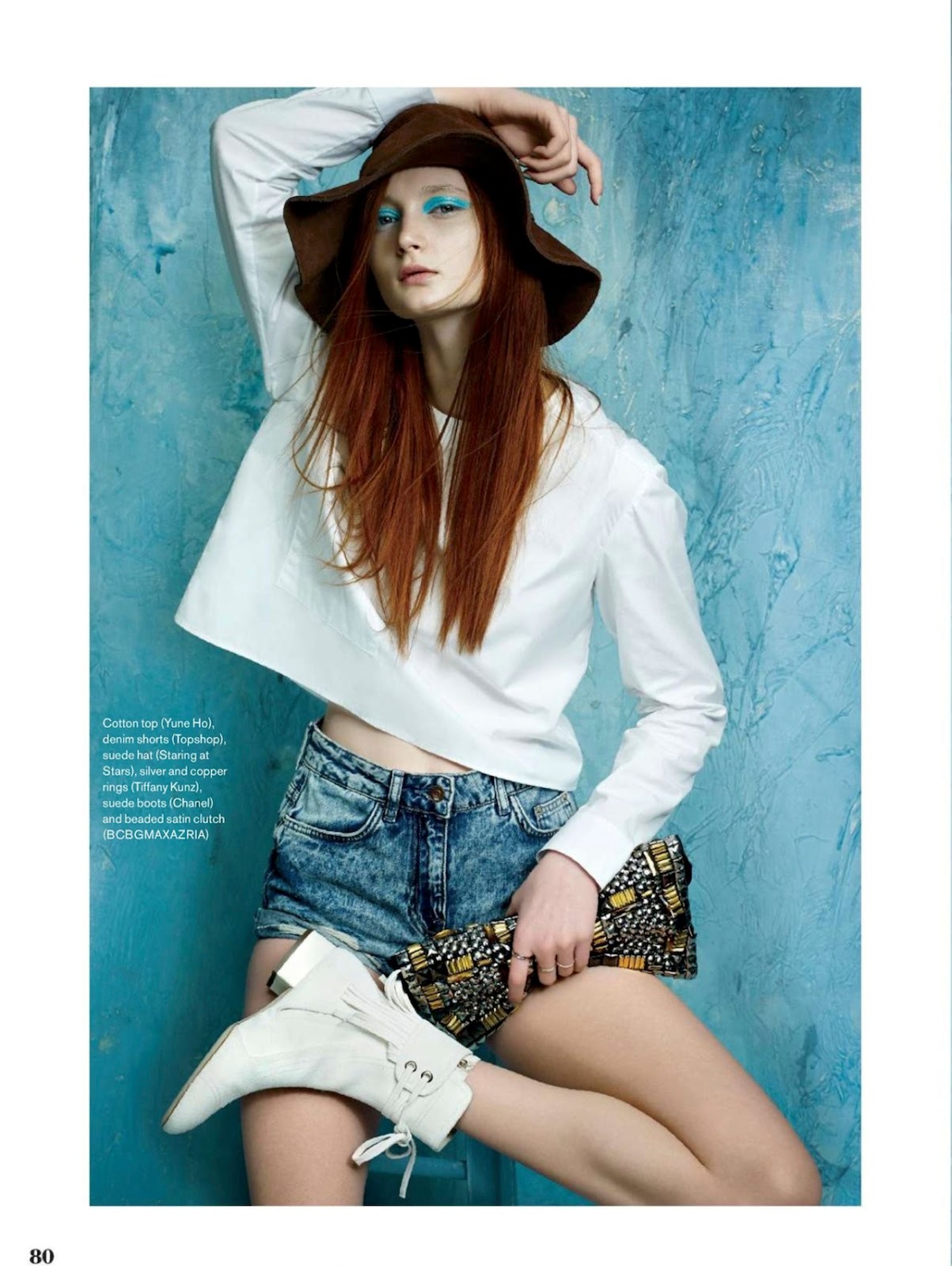 cool blue: sophie touchet by neil mota for elle canada july 2014 ...