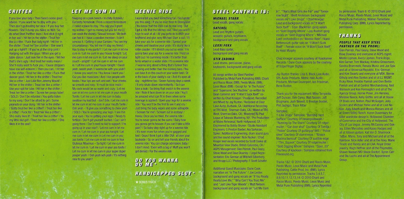 2011 Balls Out Steel Panther Rockronología