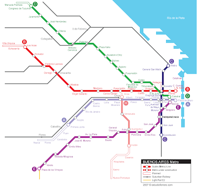 Buenos Aires Mapa de Metro