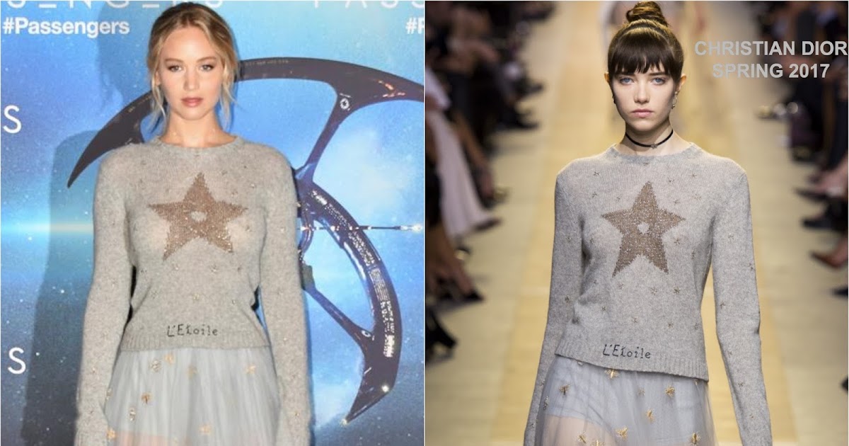 Jennifer Lawrence in Christian Dior at the 'Passengers' Paris Photocall