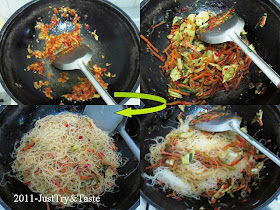 Resep Bihun Pedas Siram Sambal Kacang dengan Homemade Otak-Otak Goreng 