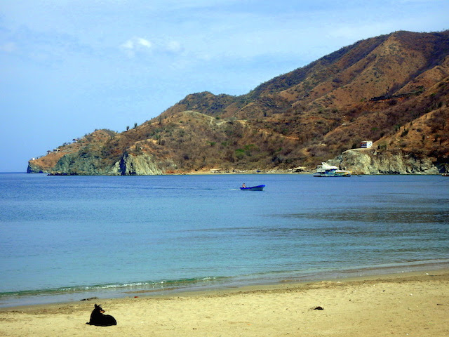 Morning walk on the beach in Taganga, Colombia