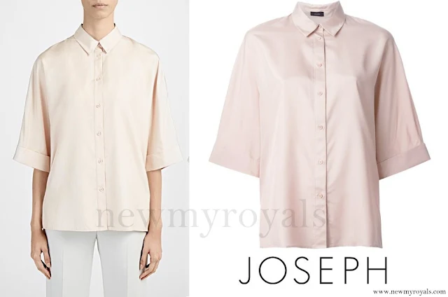 Princess Madeleine wore JOSEPH Pink Kimono Sleeve Shirt