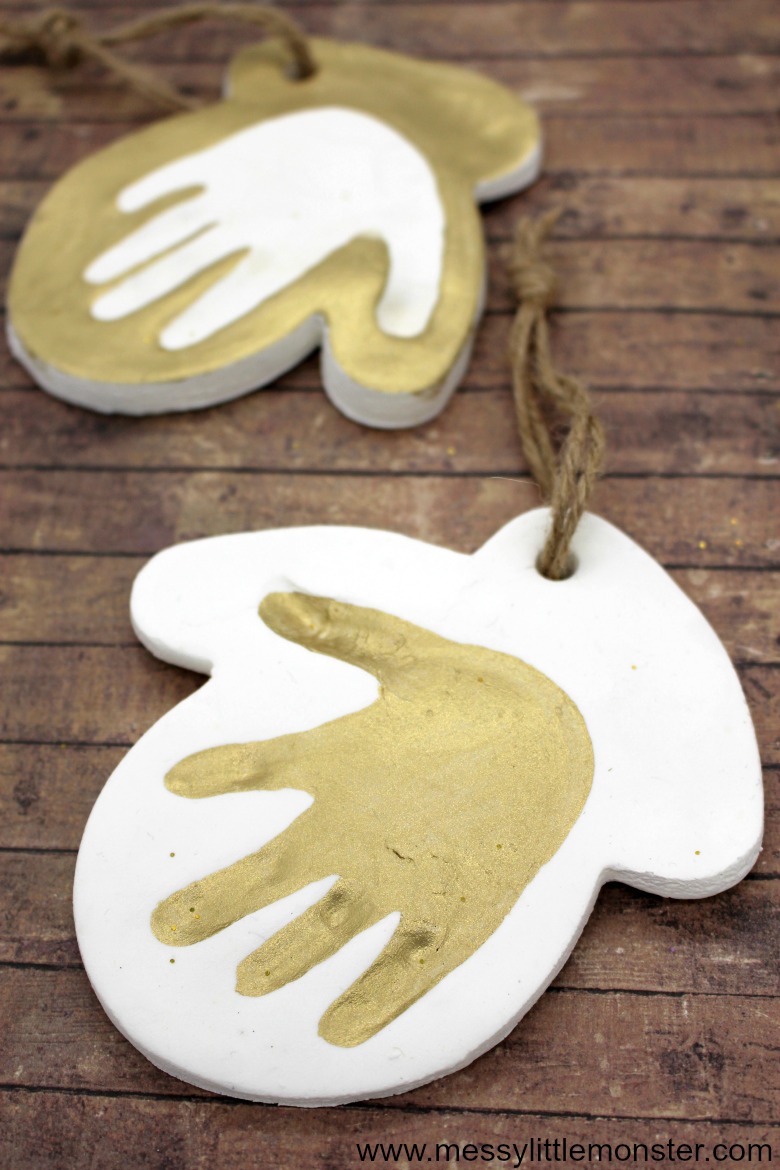 Clay Baby Handprint Ornament The Cutest Baby Keepsake! Messy Little