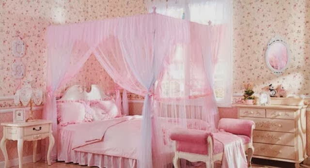 Foto Desain Kamar Tidur Anak Cewek  Simple Warna Pink 