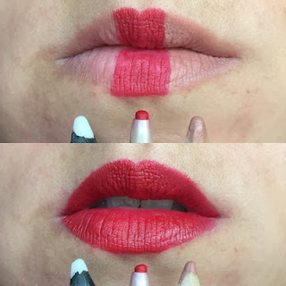 Perfect Red over universal liner, red liner, and nude liner // Crappy Candle