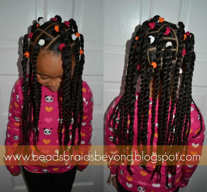 Beads, Braids and Beyond: Banded Two Strand Twist Ponytails