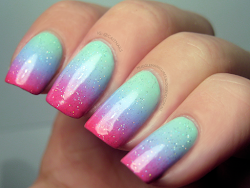 gradient nail neon pastel tips mint nails mini colors gradients pink pastels tutorial hansen sorbet polishes sally