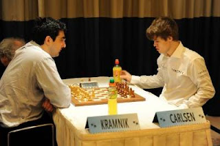 Echecs à Monaco : ronde 7 - Vladimir Kramnik 0-1 Magnus Carlsen 