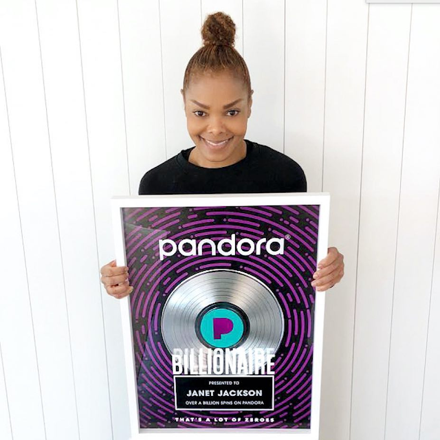 Janet Jackson 1 milliard de Streaming sur Pandora 