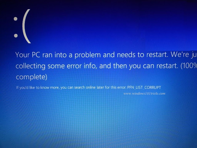 PFN_LIST_CORRUPT_Blue-Screen-on-Windows_10-and-8.1 PFN_LIST_CORRUPT_Blue-Screen-on-Windows_10-and-8.1