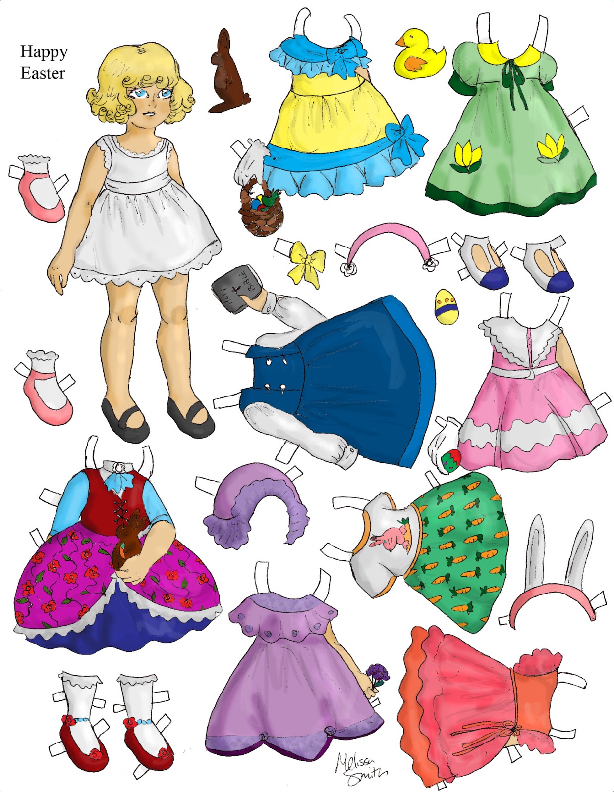 Miss Missy Paper Dolls: Happy Easter Paper doll