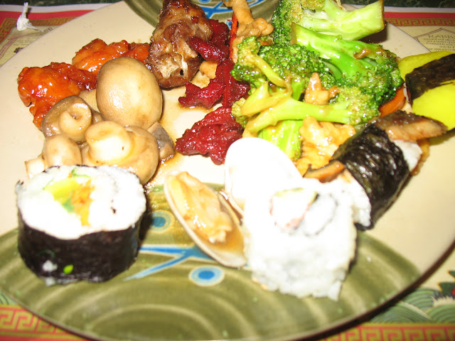 Sweet and Sour Chicken, Mushrooms, Sushi, Clams in black bean sauce, there's something for everyone at Hudson Buffet!