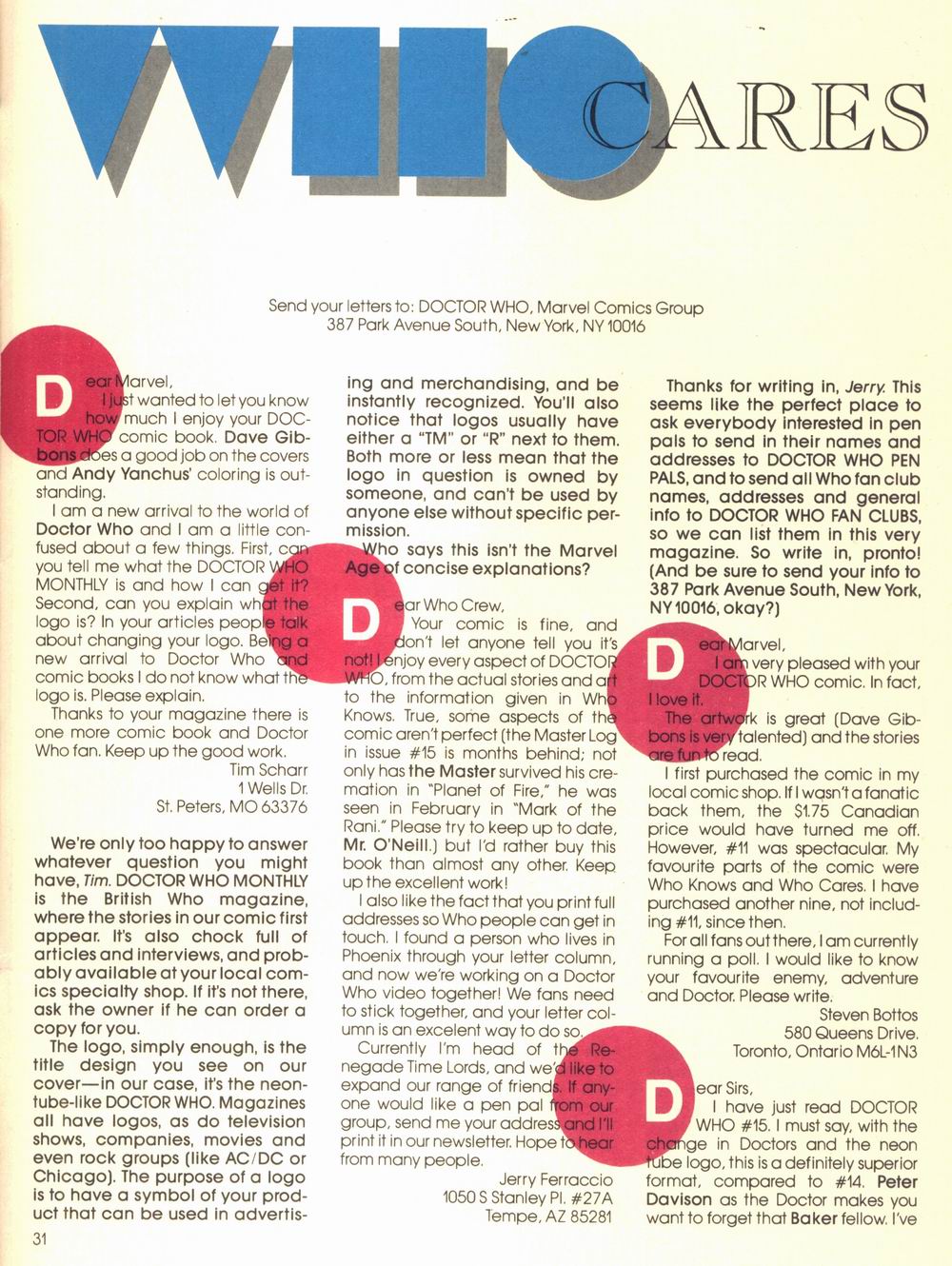 Read online Doctor Who (1984) comic -  Issue #20 - 31