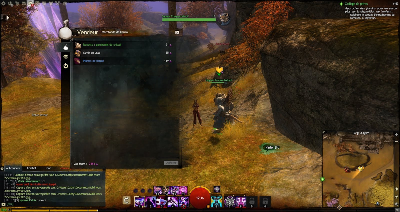 Découvre Guild Wars II Les PNJ de la cuisine cumin