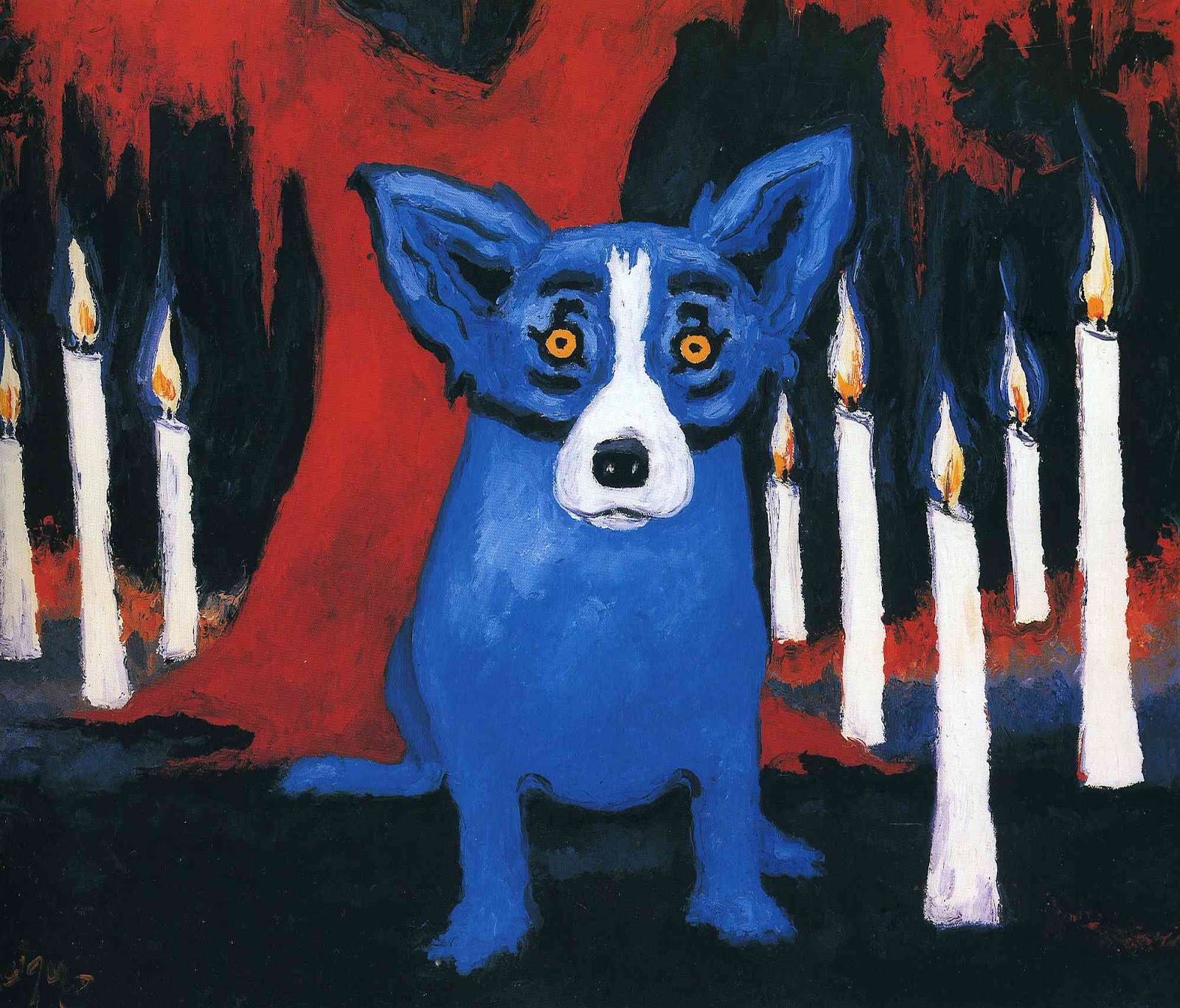 Глаза голубой собаки читать. Джордж Родригес синяя собака. Джордж Родриг. Джордж Родриг художник. Картина синяя собака.