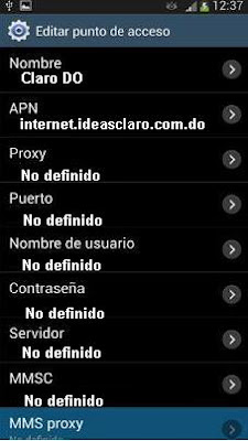 Configurar APN de Claro en Android