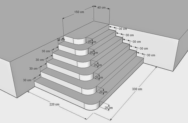batirsamaison net  construire un escalier en b u00e9ton de type pyramidal  avec angles arrondis