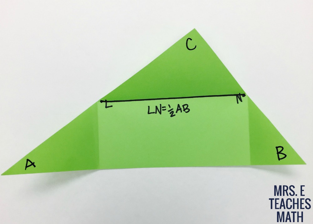 Midsegments in Triangles Paper Folding Activity Mrs. E Teaches Math