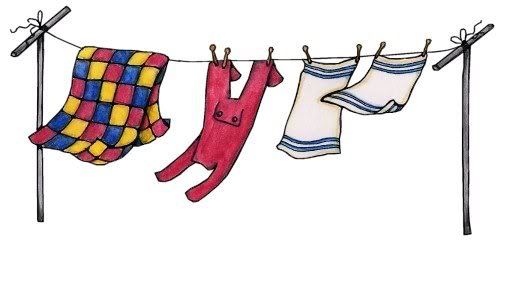 clipart of clothes hanging on a line - photo #1