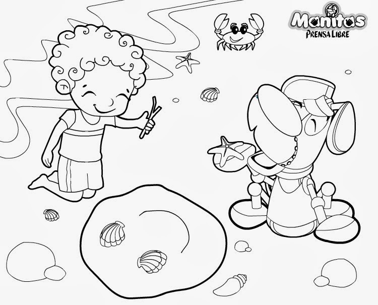 Imágenes de animales y frutas para colorear