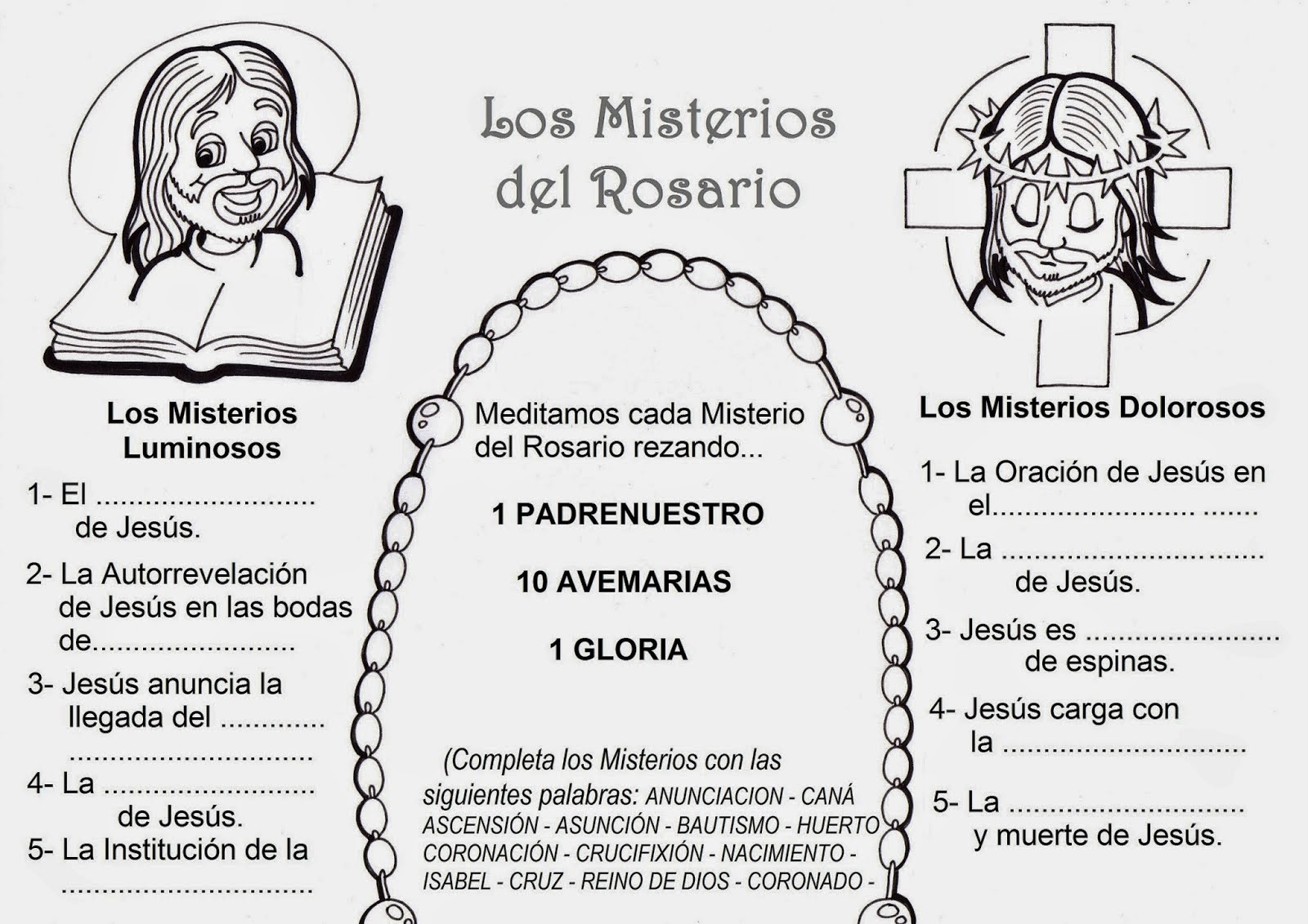 ® Blog Católico Navideño ® LOS MISTERIOS DEL SANTO ROSARIO PARA IMPRIMIR Y COLOREAR ® Blog Católico Navideño ® LOS MISTERIOS DEL SANTO ROSARIO PARA IMPRIMIR Y COLOREAR