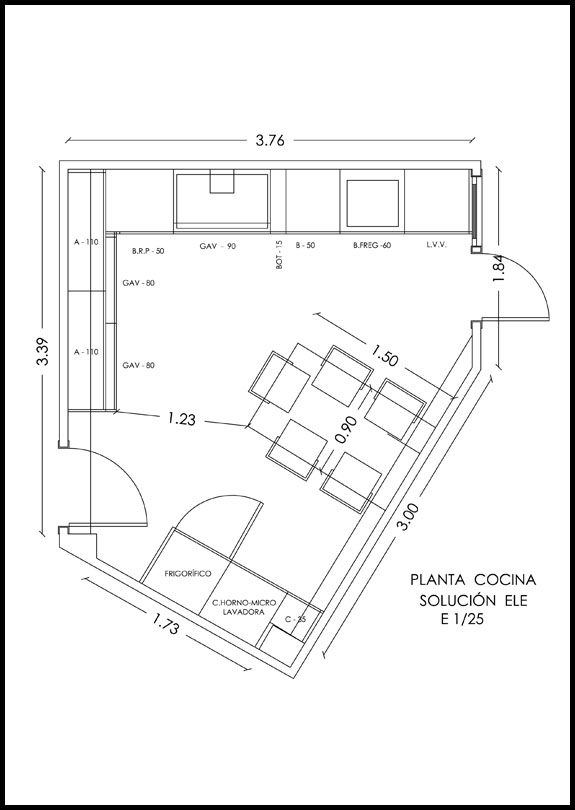 Los hogares que habitamos: Proyecto: " Cocina de Mamá. Solución Ele."