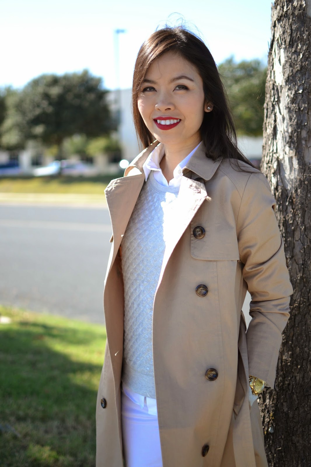 Style and Cappuccino : Winter White: Layered sweater over white shirt ...