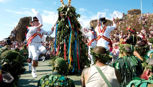 A morris dance is a form of English folk dance usually accompanied by music