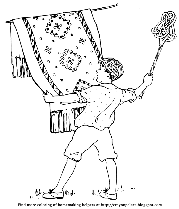 Crayon Palace Here is a boy beating a rug