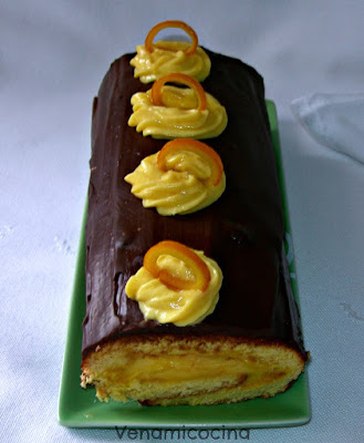 Biscuit Roulé de Naranja y Chocolate