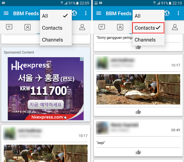 Menghilangkan iklan Feed BBM Menghilangkan iklan Feed BBM