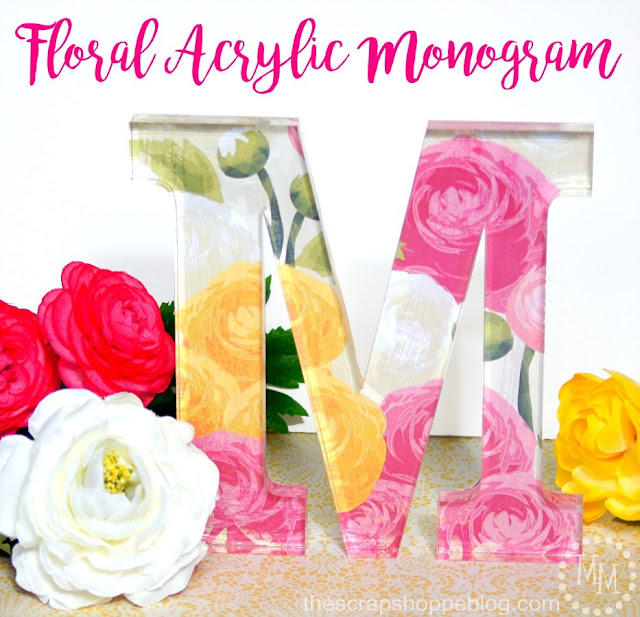 diy floral acrylic monogram