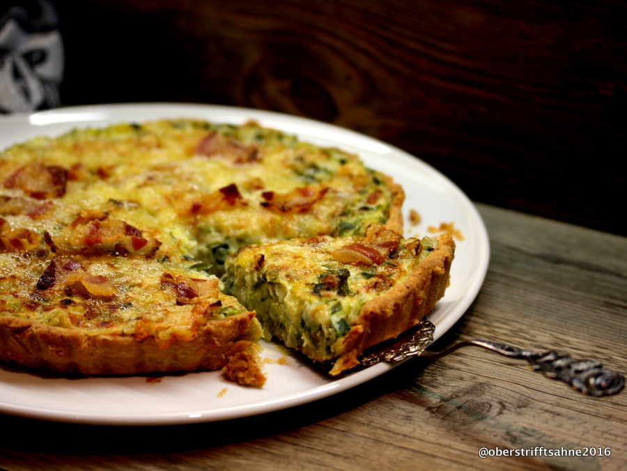 Herzhaftes Abendessen: Quiche mit Lauch, Bergkäse und italienischem Lardo