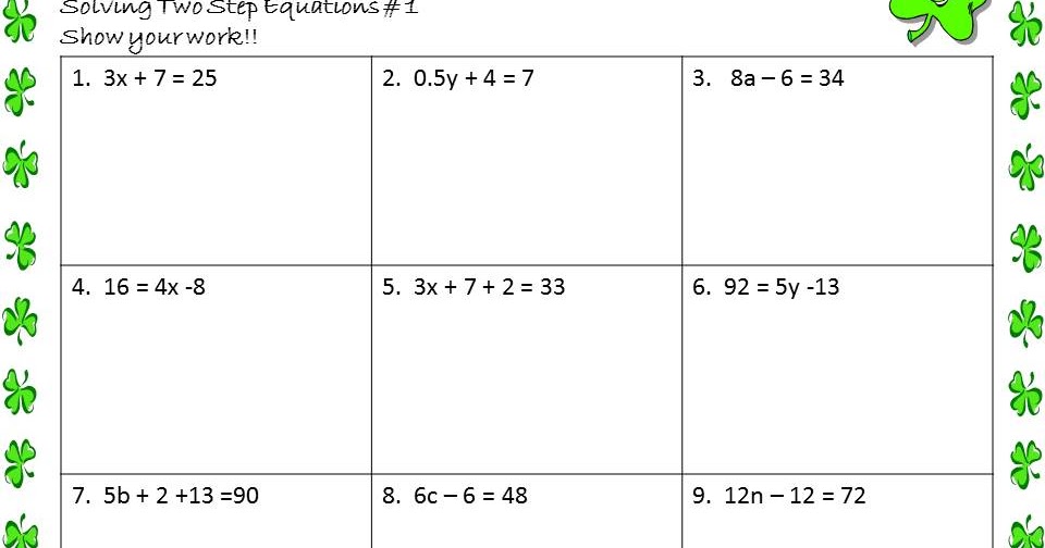 27 2 Step Equations Worksheet - Worksheet Information