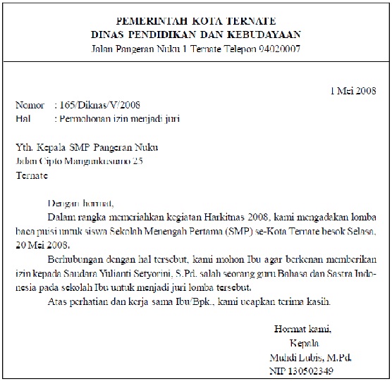 Contoh Surat Dinas Terbaru Contoh Surat