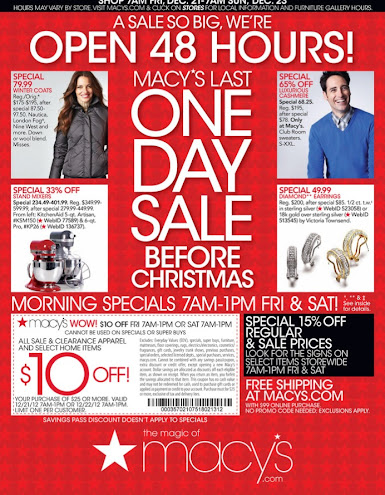 FREE IS MY LIFE: COUPON: Macys Wow Pass for $10 off $25+ purchase 12/22 before 1pm