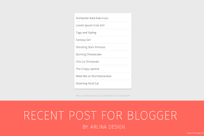 Cara Memasang Recent Post Widget Di Blog