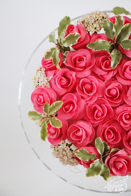Gâteau Bouquet de Roses Anniversaire Printemps Recette pas à pas étapes par étapes Cake Design Surprise