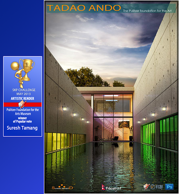 Tadao Ando render challenge winner popular vote artistic render
