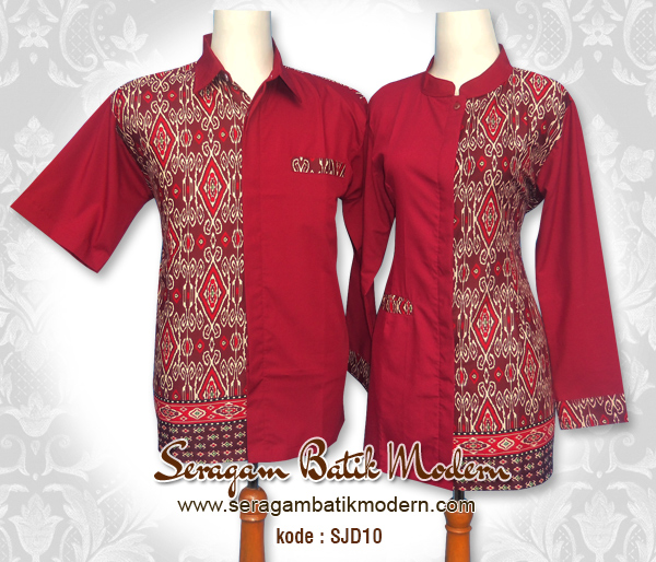 10 Model  Baju  Batik  Kantor Kombinasi  Polos Terkini 1000 