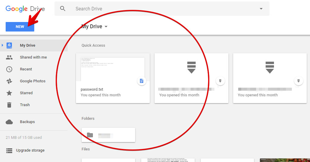 Ruang penyimpanan Google Drive Ruang penyimpanan Google Drive