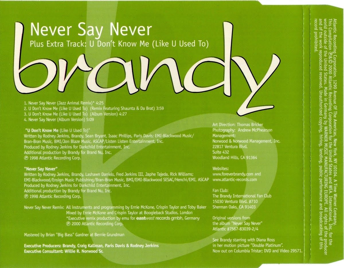 highest level of music Brandy Never Say Never(German_CDM)2000