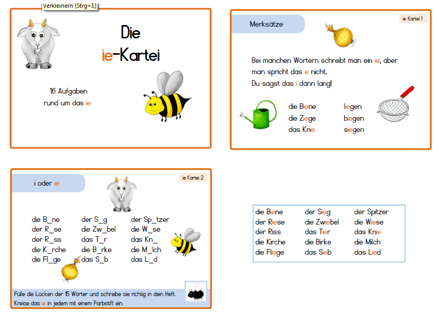 Kerstins Krabbelwiese: ie-Kartei