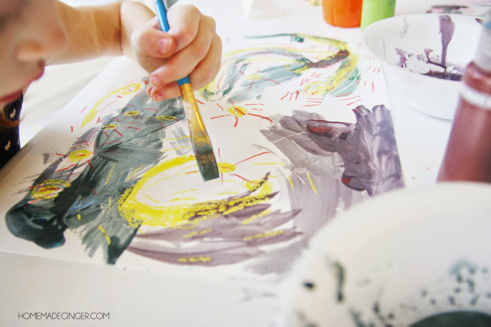 Van Gogh inspired paintings for preschoolers